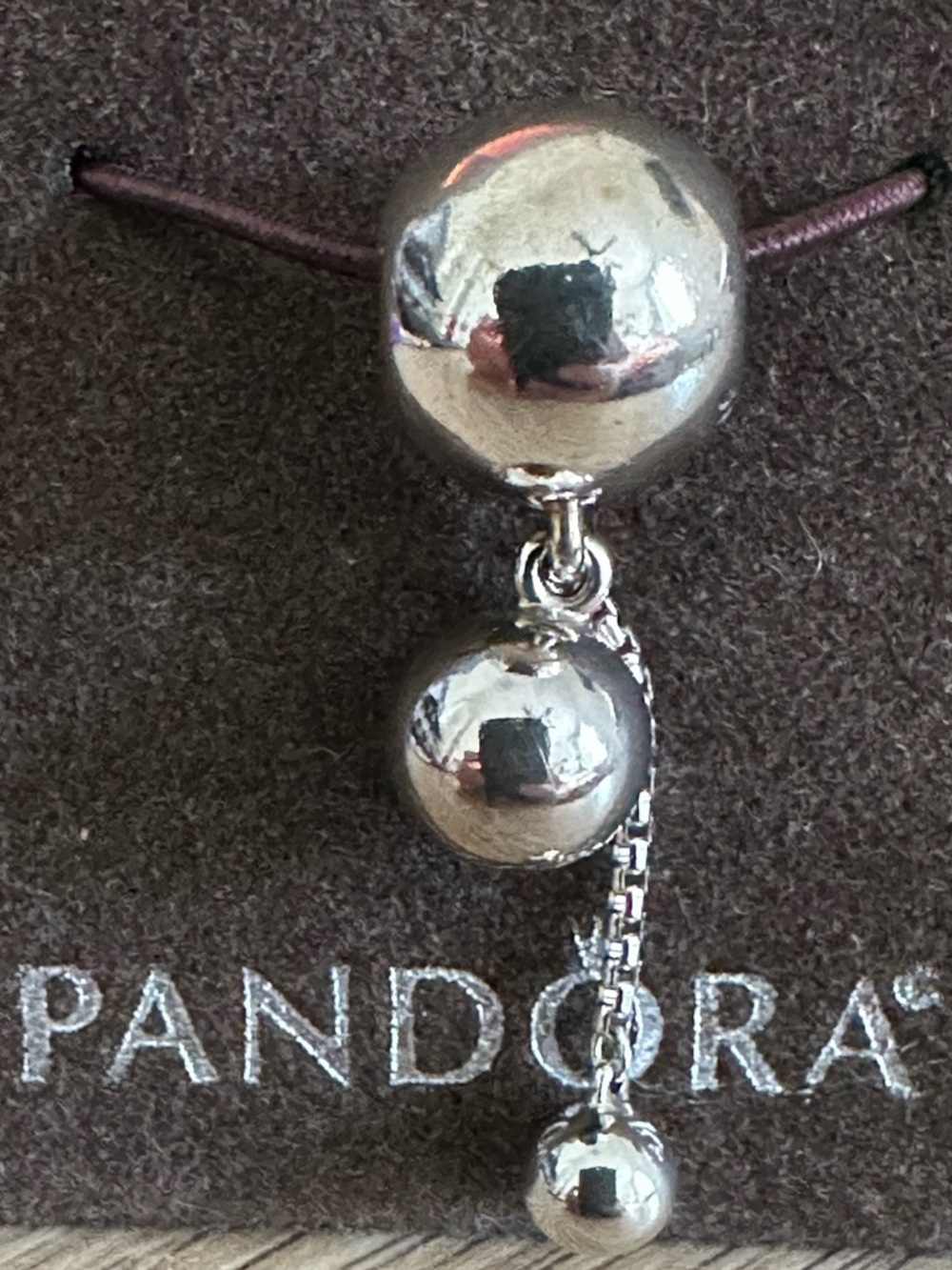 Pandora Silver String of Beads Drop Dangle Charm